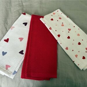 KitchenAid Heart Patterned Kitchen Towels - Red, White, Pink, Purple